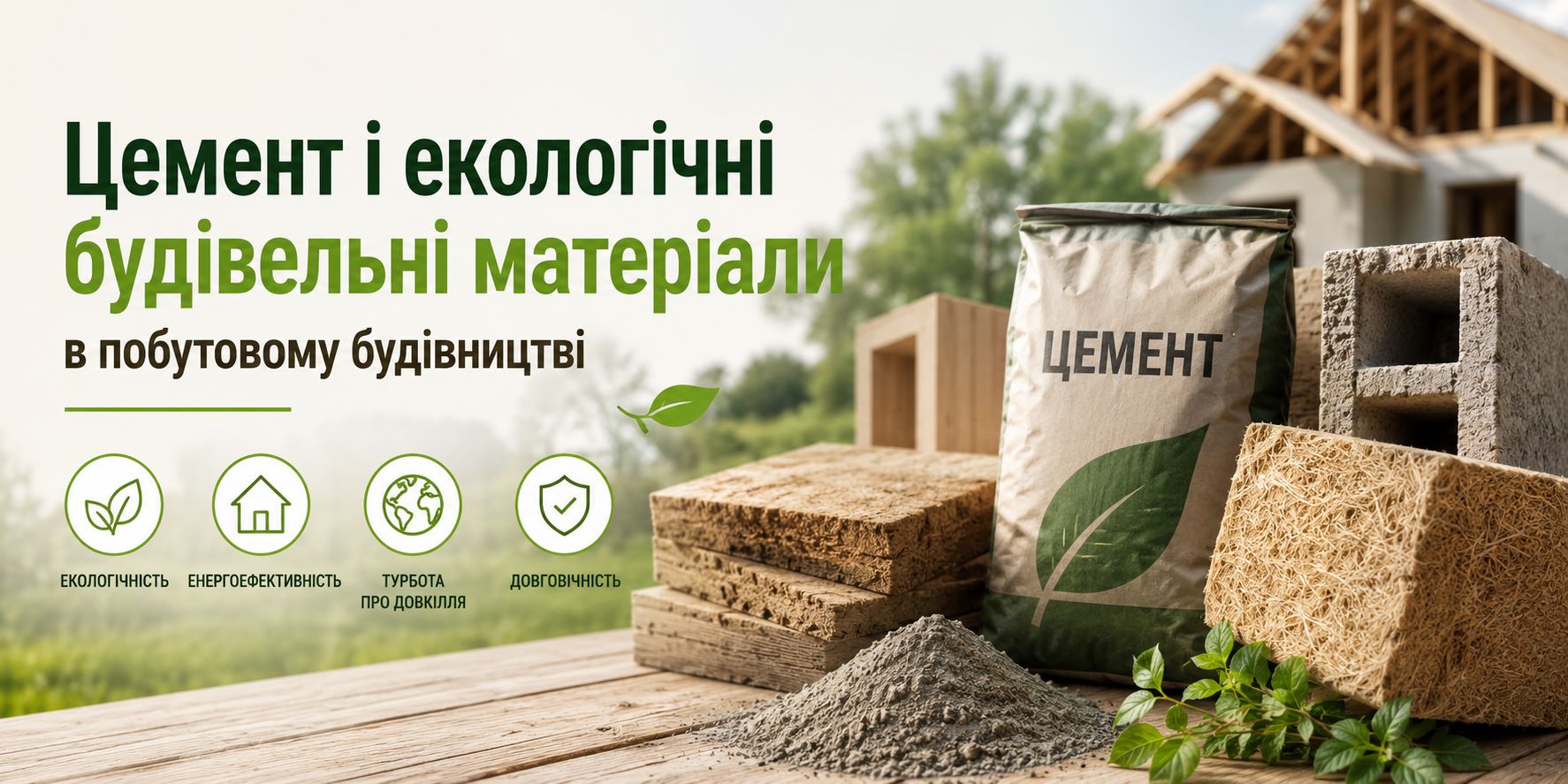 Цемент і екологічні будівельні матеріали в побутовому будівництві